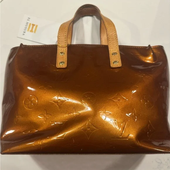 LOUIS VUITTON Bronze Monogram Vernis Copper Reade PM Bag - Picture 4 of 12